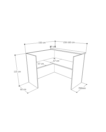 RECEPCION L  150x150x115H